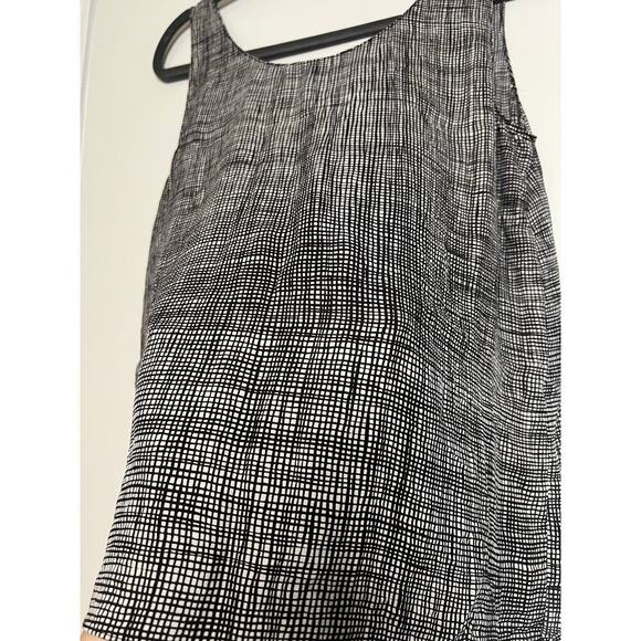 Theory Black White Pattern Silk Sleeveless Tank Top Size Small - Picture 3 of 6